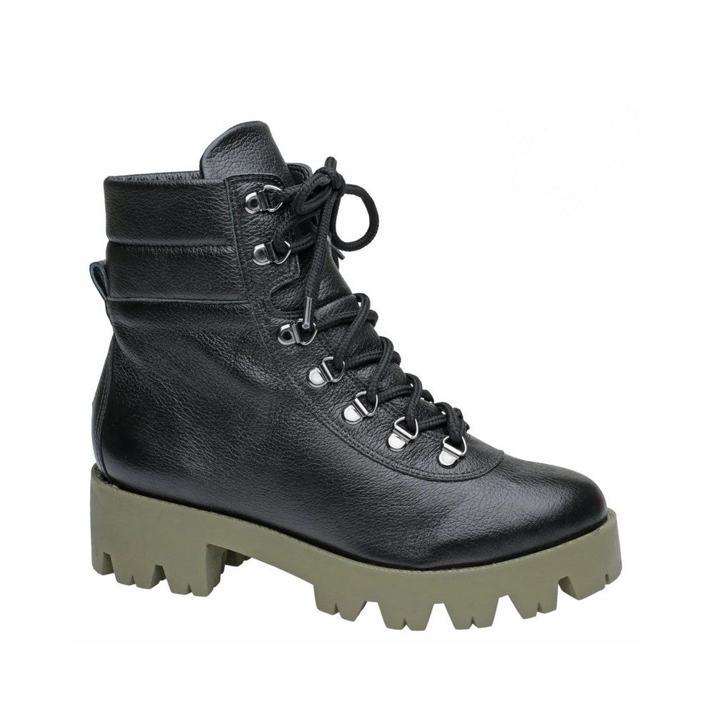 Bota Preto/Verde Couro Cano Curto Tabita 10333081