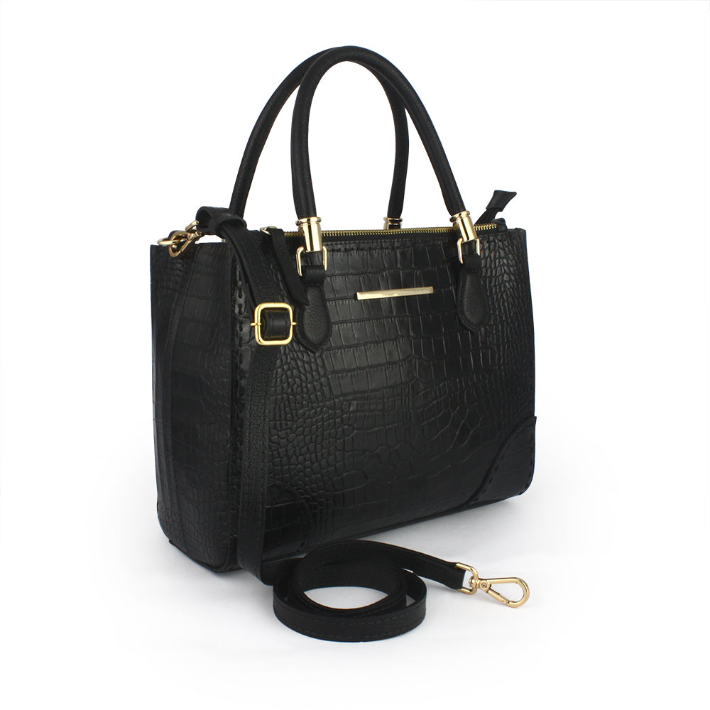 Bolsa feminina em couro croco Vitoria Heinz 1053