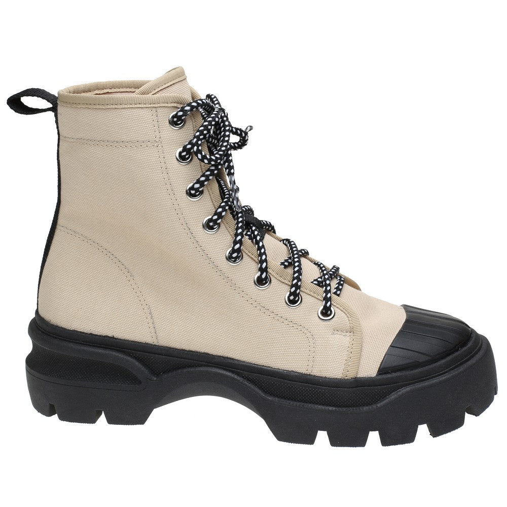 Bota Lona Nude Cano Curto Tabita 11393196