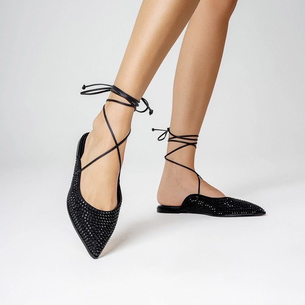 Sapatilha Slingback Cristal Black Carrano 710012