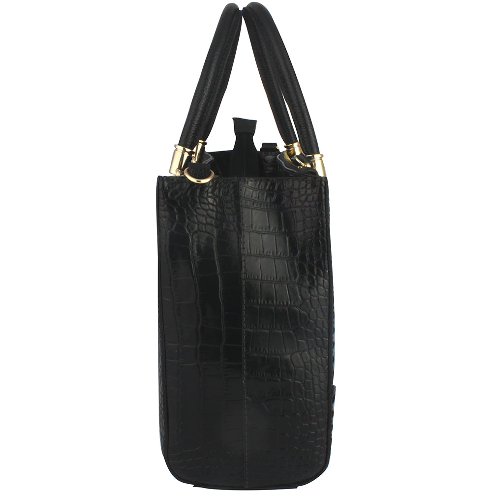 Bolsa feminina em couro croco Vitoria Heinz 1053