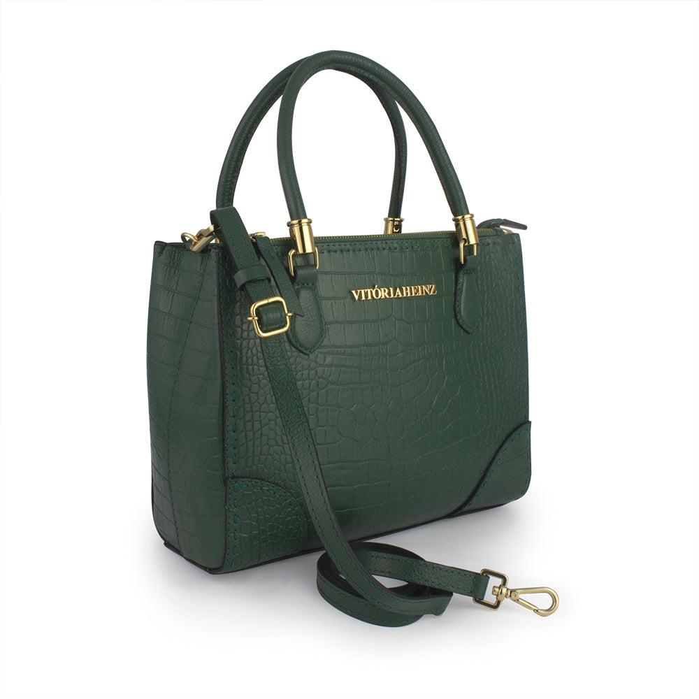 Bolsa feminina em couro croco Vitoria Heinz 1053
