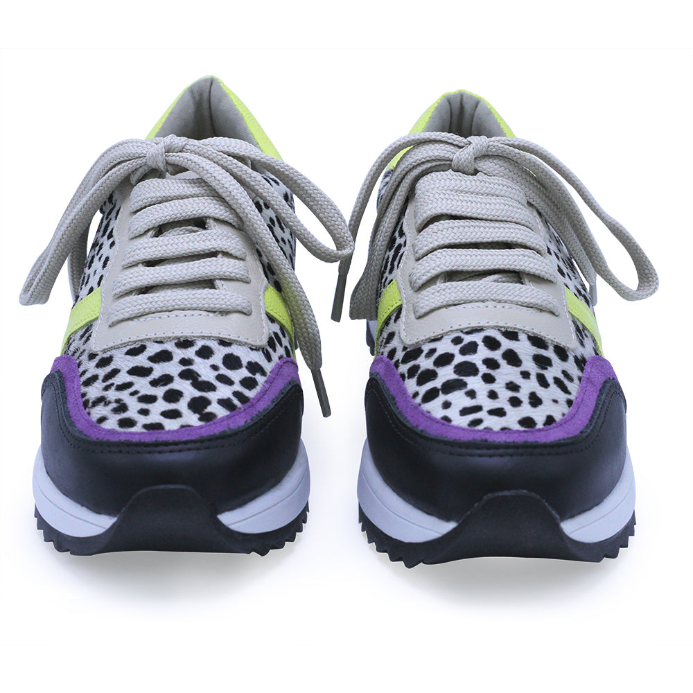 Tênis Floré 9318 - Preto/Violeta/Dalmata/Ice/Limão