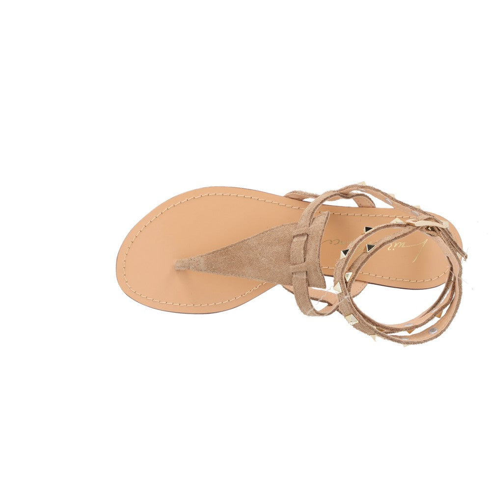 Rasteira Gladiadora Em Couro Com Tachas Luiza Barcelos 60010073